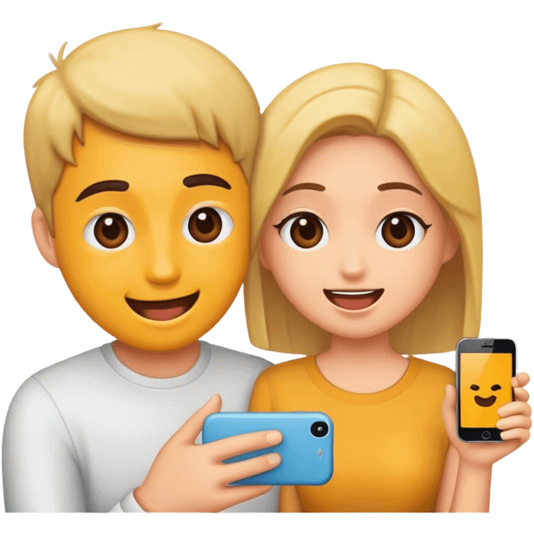 a couple of friends having fun emoji