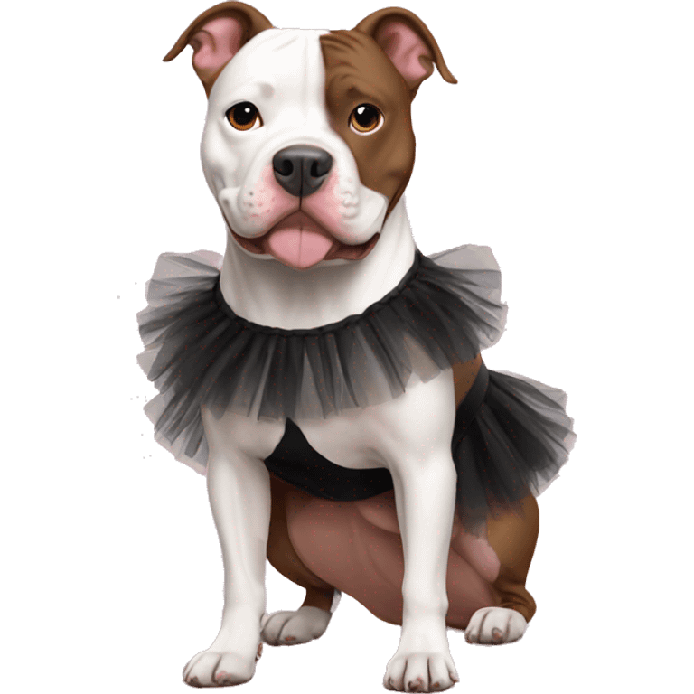 Pitbull wearing a tutu emoji