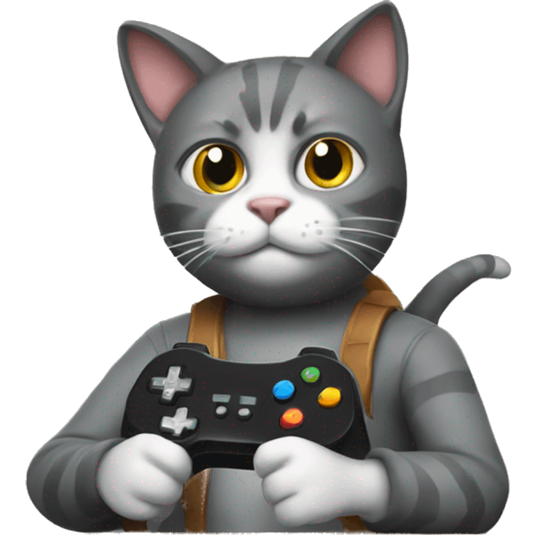 a cat playin video game emoji