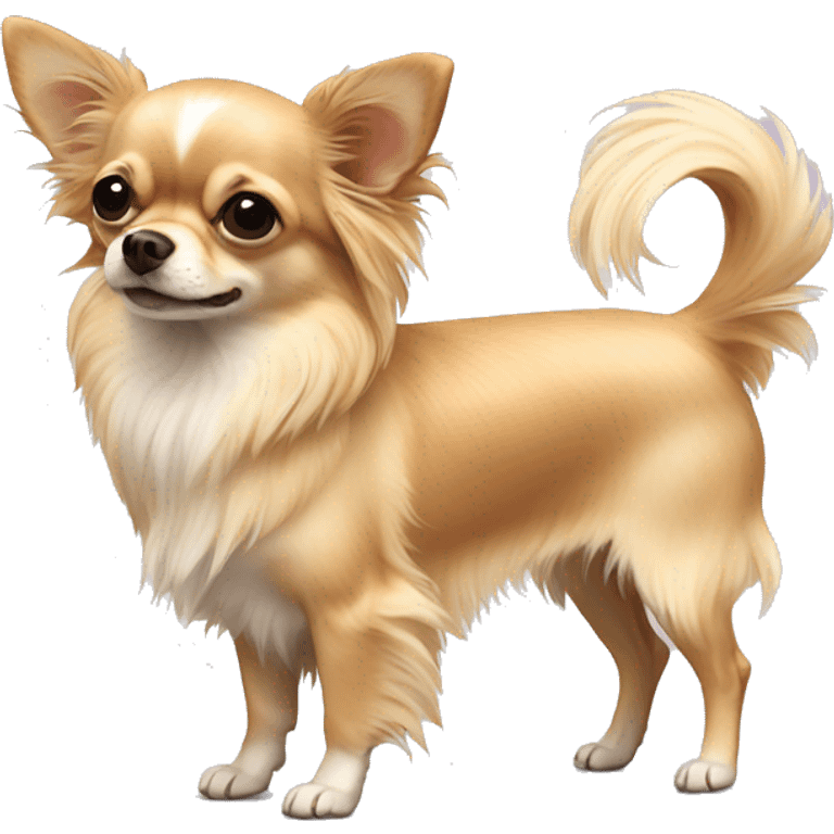 blonde long haired chihuahua full body emoji