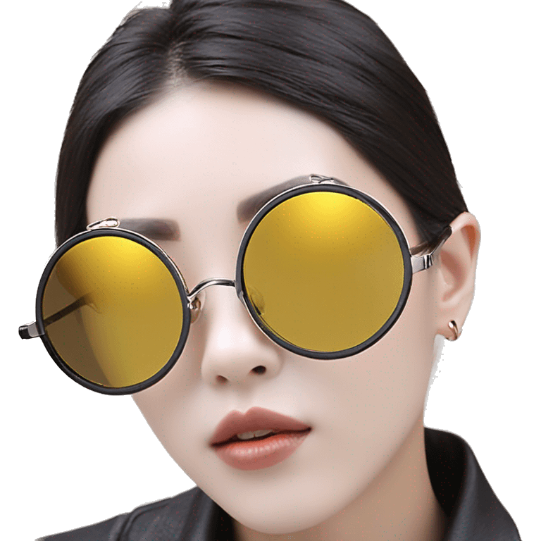 teampunk Round Sunglasses Vintage Metal Frame Double Bridge Sunglasses emoji