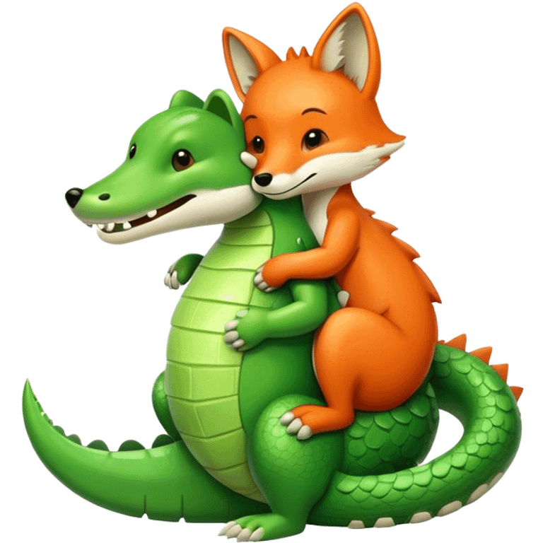 Fox hug crocodile emoji