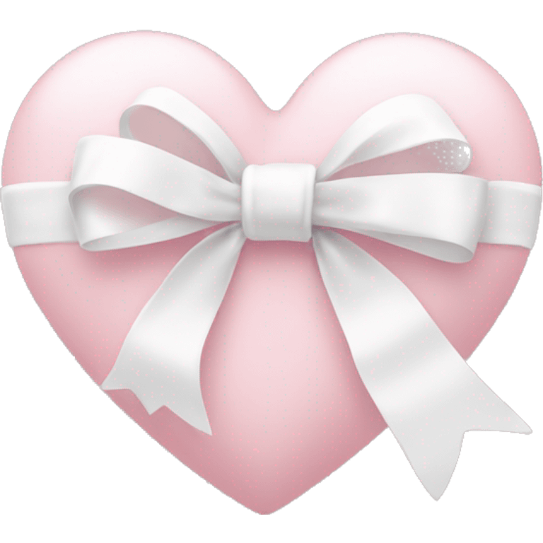 Pastel pink heart with white bow emoji