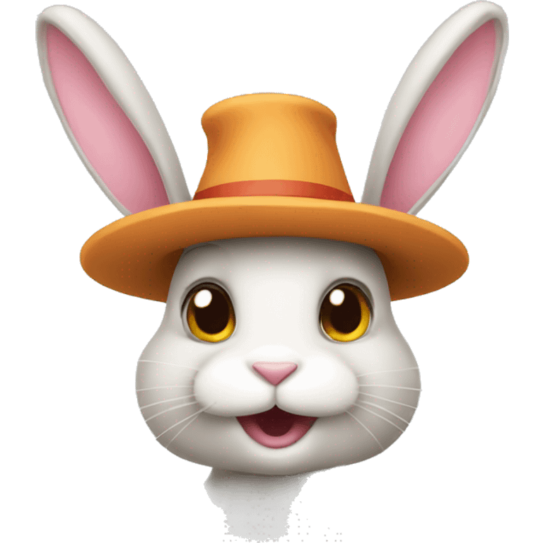 bunny wearing a silly hat emoji