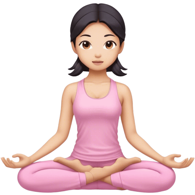 asian yoga girl light pink clothes  emoji