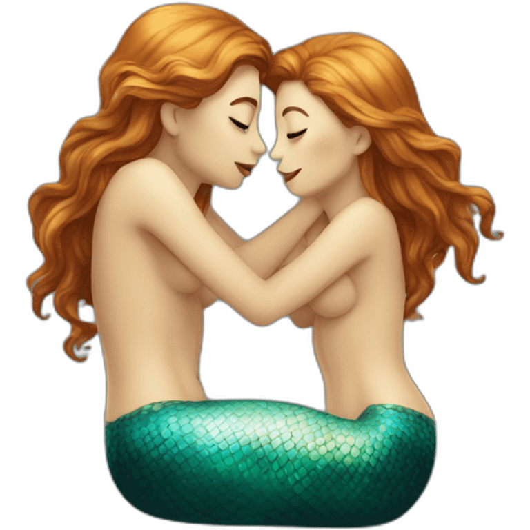 Mermaids kissing emoji