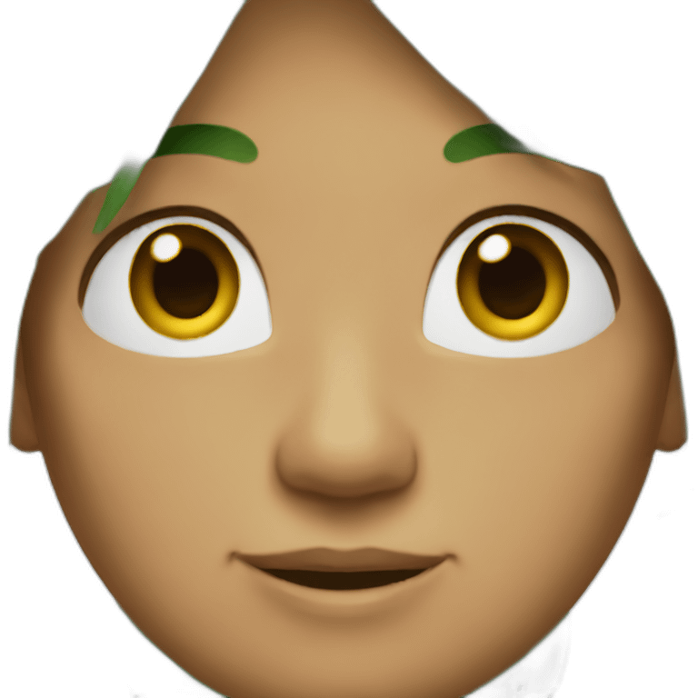 A human with green hair and brown eyes emoji