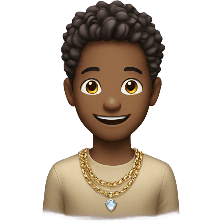 smiling boy with jewelry emoji