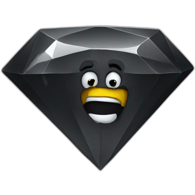 Noir avec de dent en diamant emoji