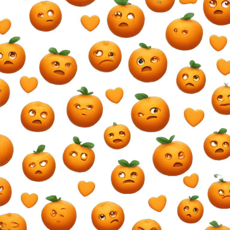 A tangerine with heart-shaped eyes. emoji