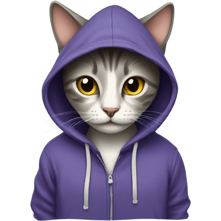 Cat wearing a hoodie emoji