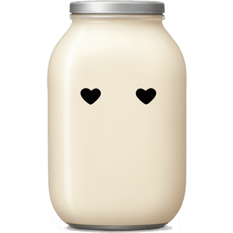 Milk-colored heart no face emoji