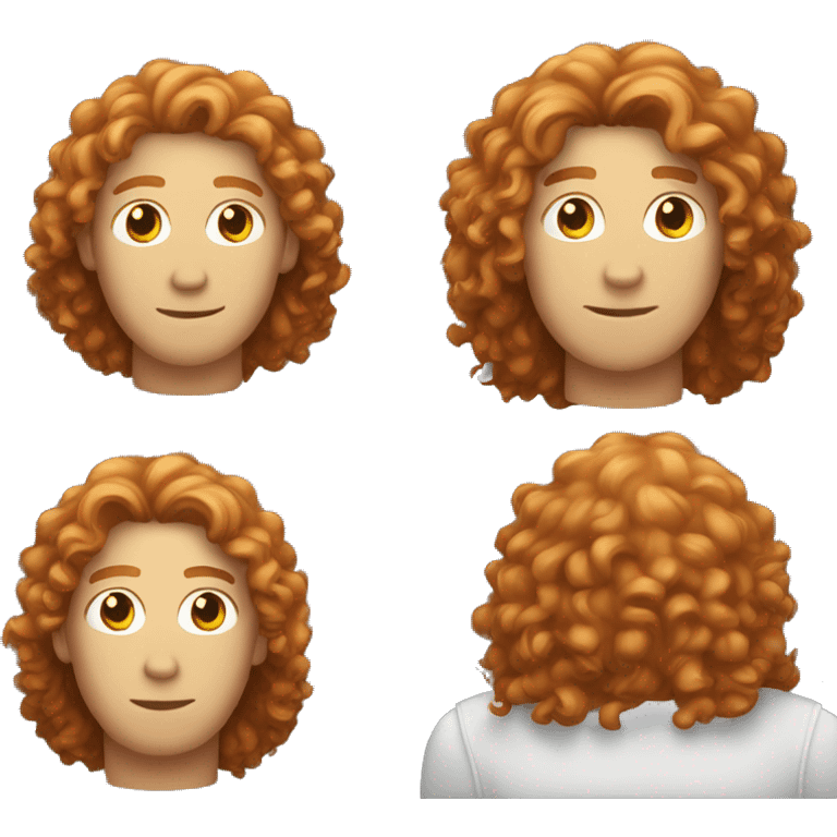 Red curly haired white male with mullet emoji