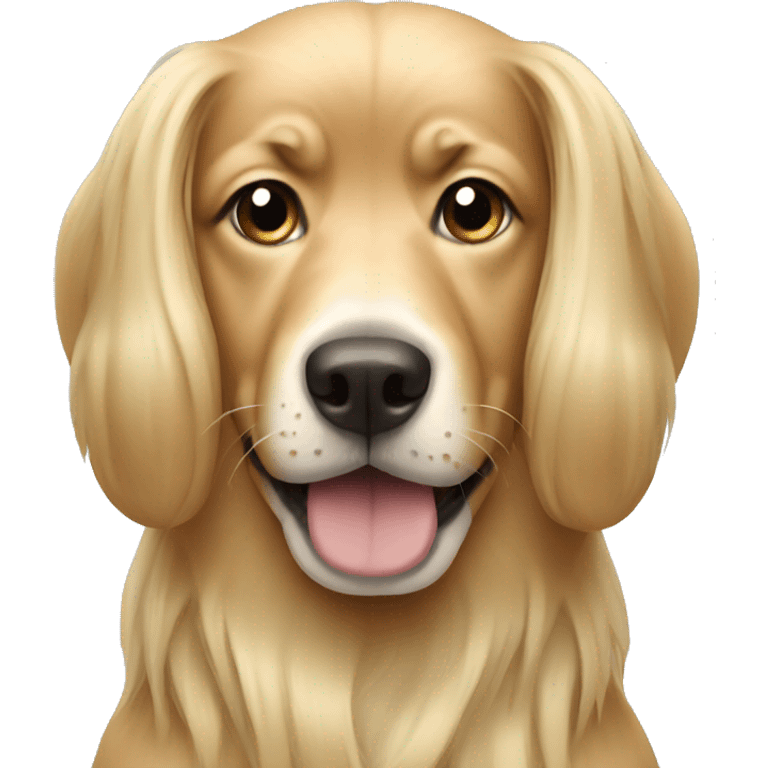 Dog with long blonde hair emoji