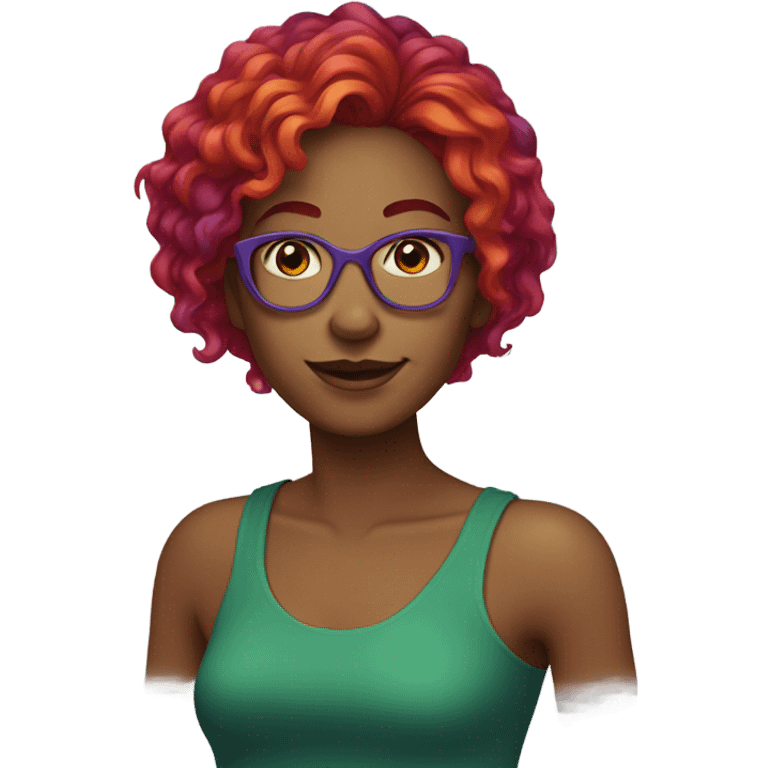 A woman that has rainbow hair emoji