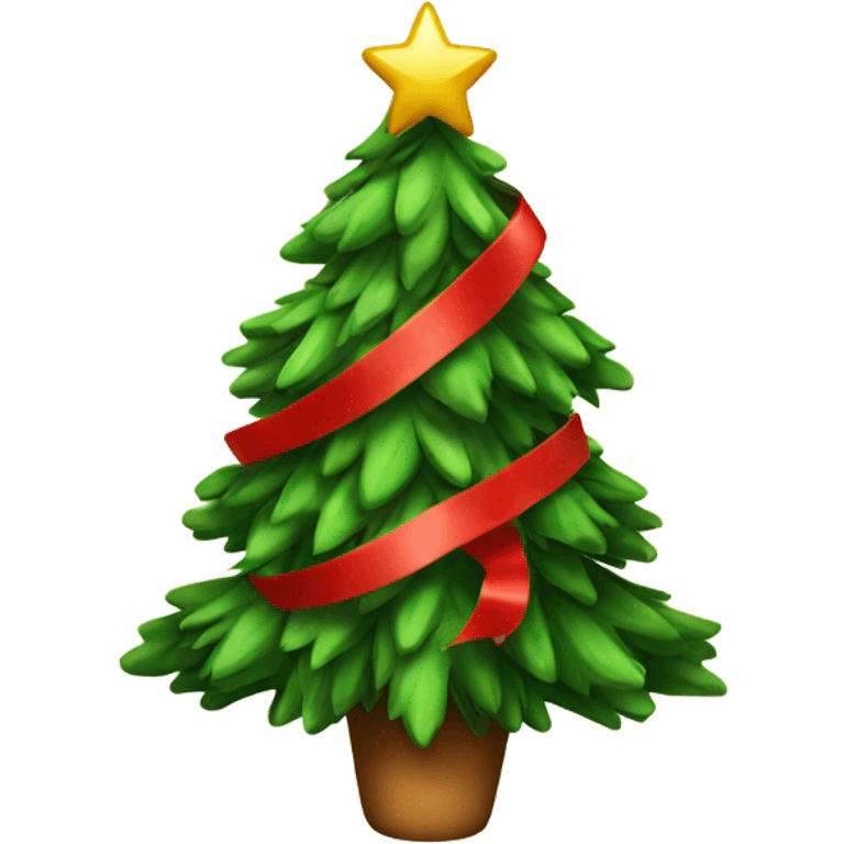 christmas tree with red ribbon  emoji