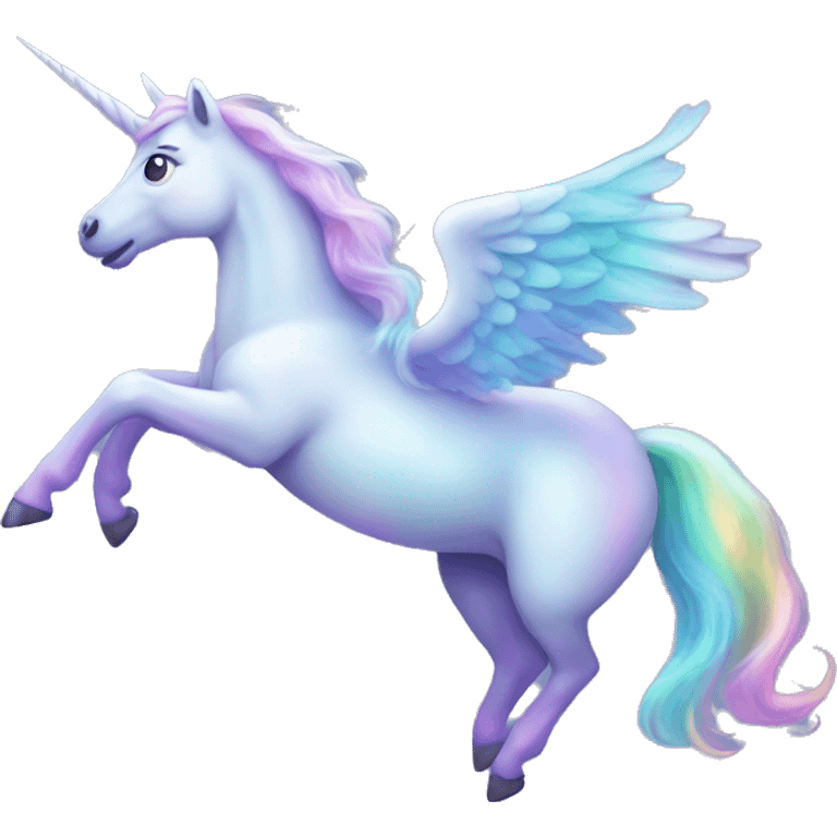 Iridescent flying unicorn emoji