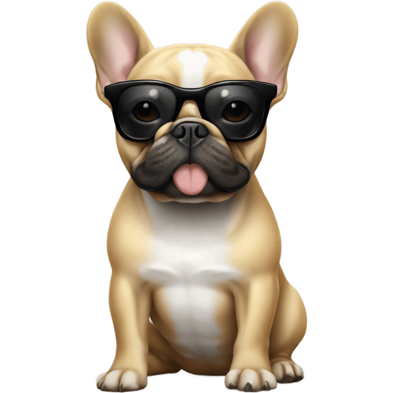 french bulldog with sunglasses emoji