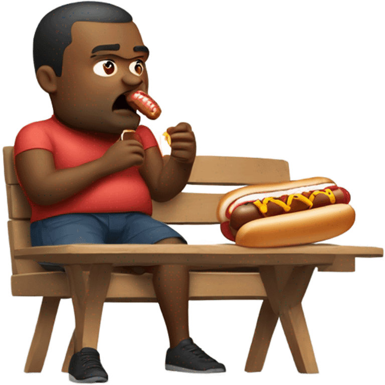 Fat man eating hot dogs  emoji