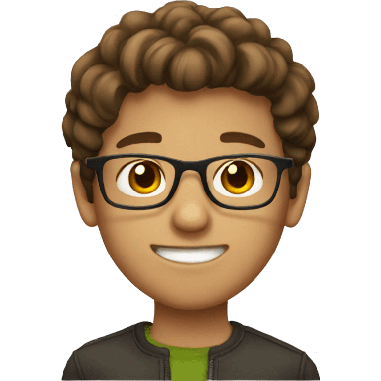 A brown-haired boy with glasses emoji