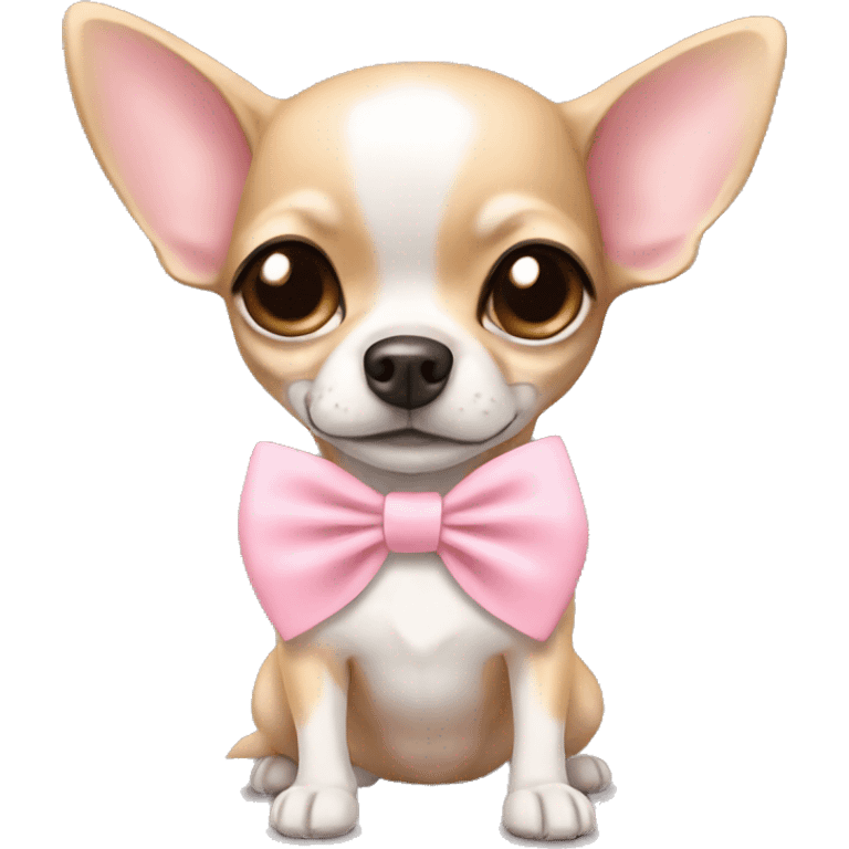 Chihuahua with lightpink bow emoji