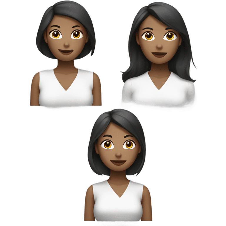 Black white asian ladies emoji