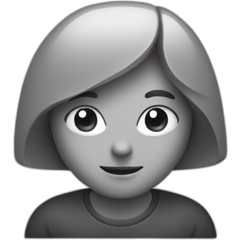 a person behind a computer in grayscale emoji