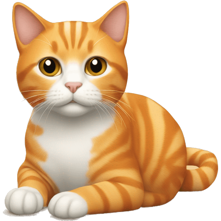 Orange cat with small white strips  emoji