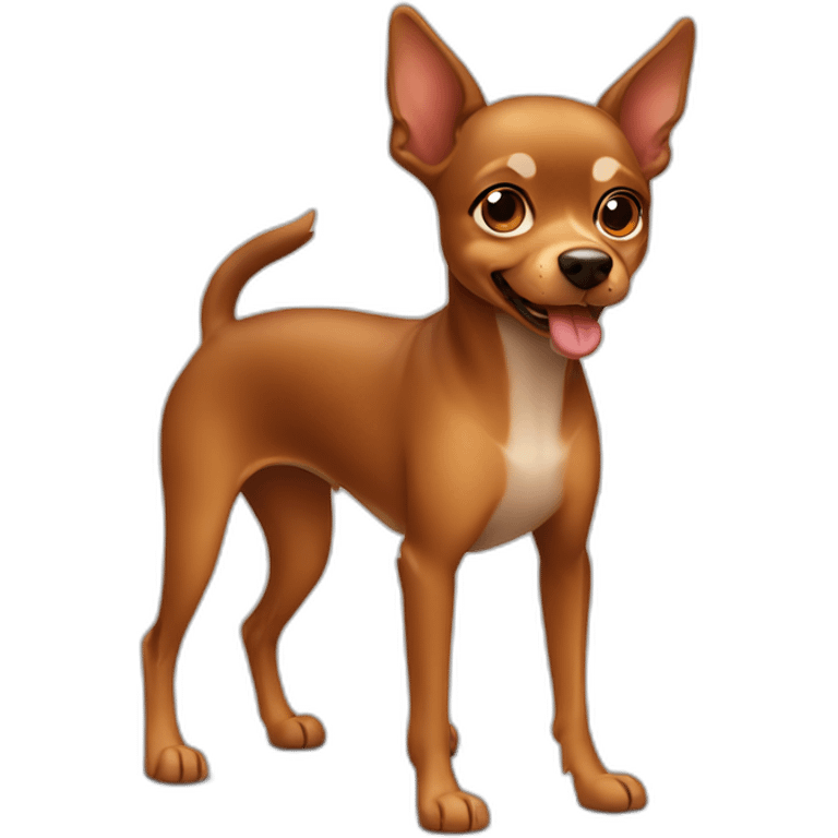 Pincher dog brown and nice emoji