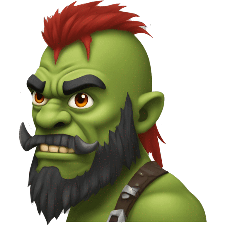 Berserker orc with red beard & mohican emoji