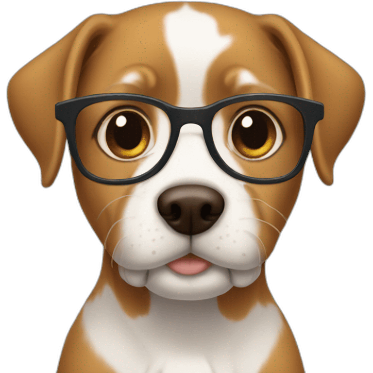 boy with glasses that love dogs emoji