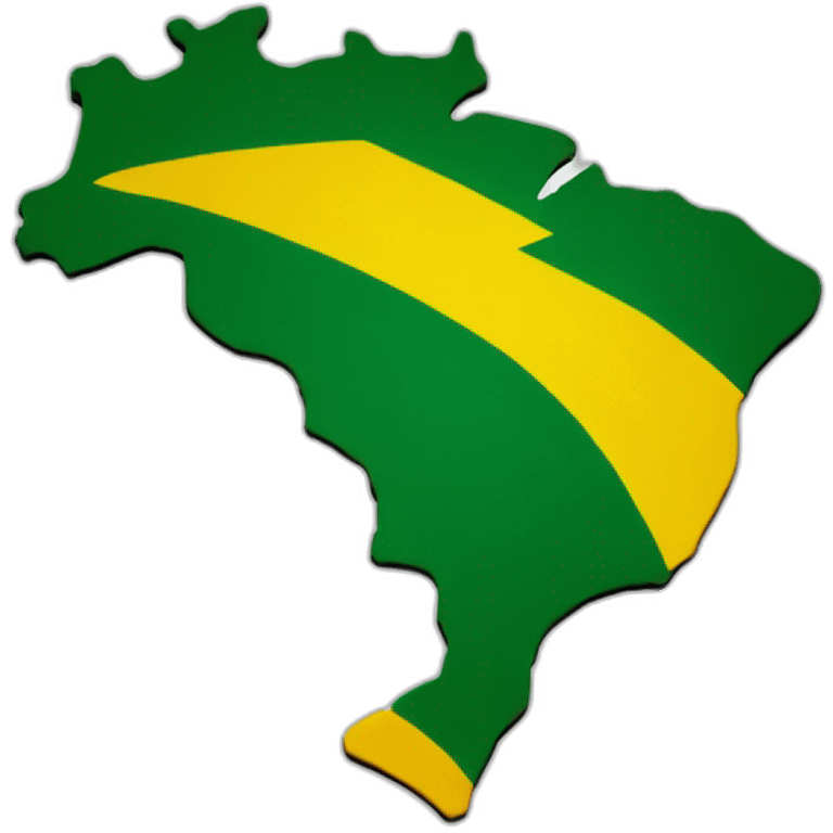 map viewed from top with brazilian colors emoji