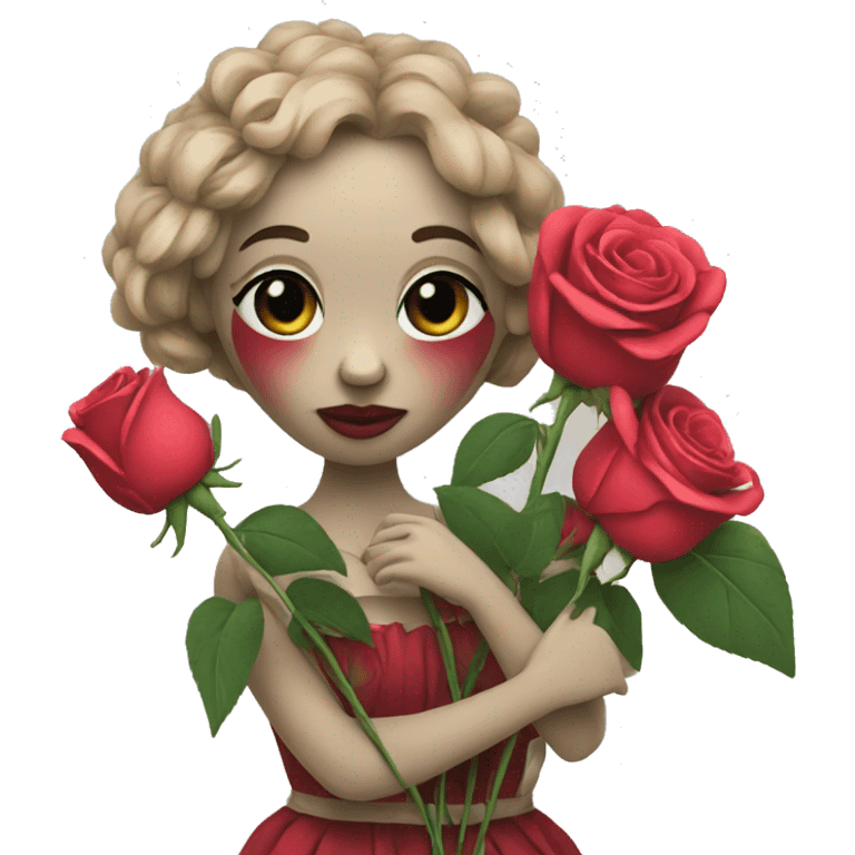 Puppet with roses emoji