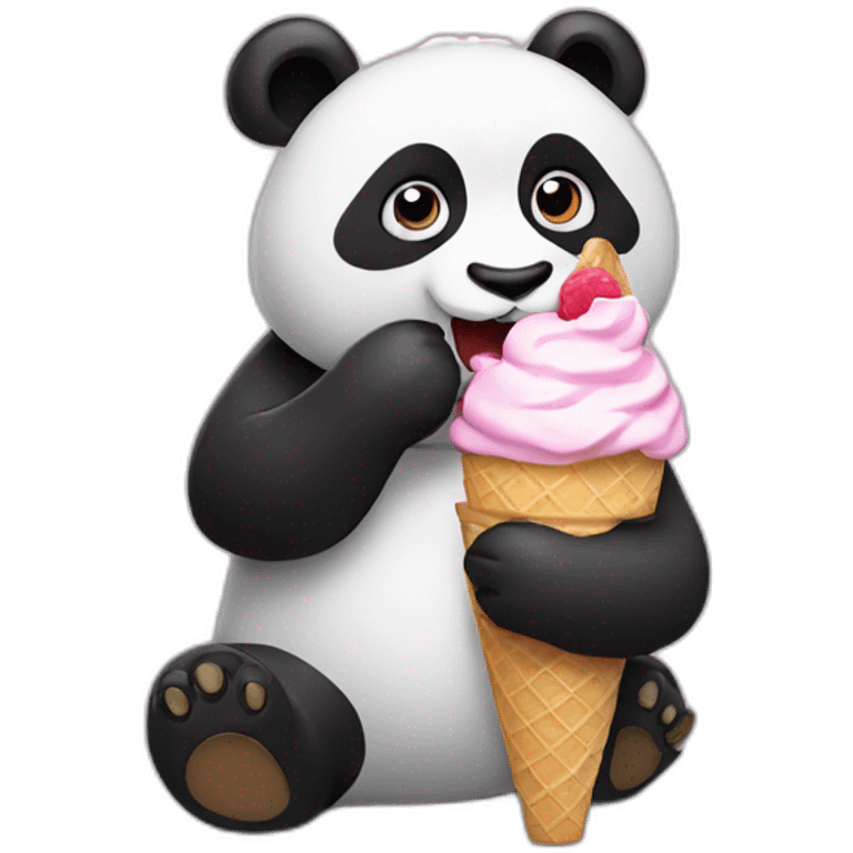 Panda eating ice cream emoji