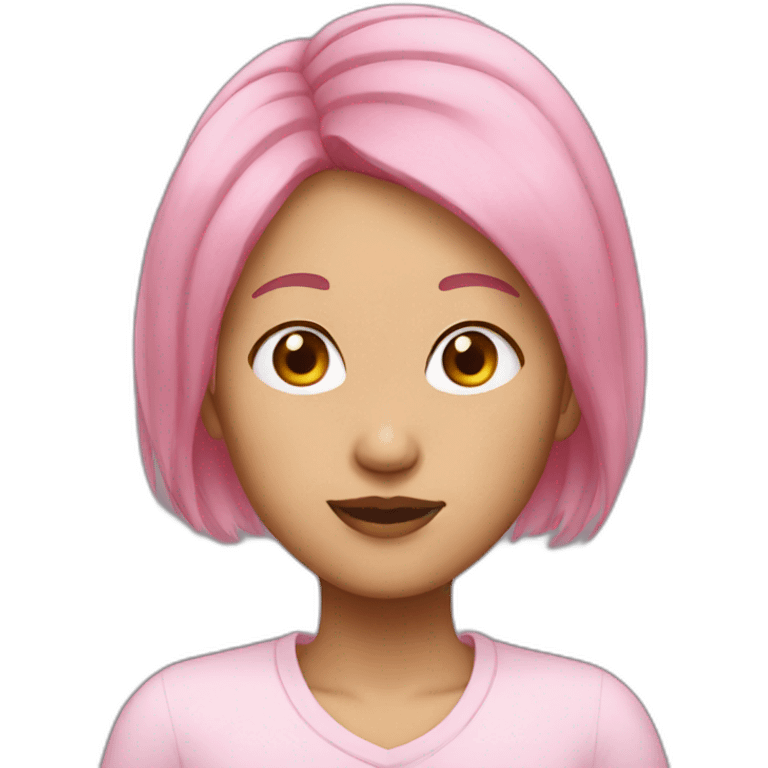 asian woman pink hair emoji