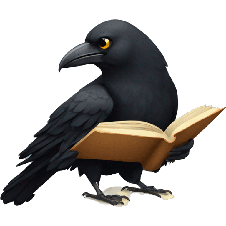 crow reading a book  emoji