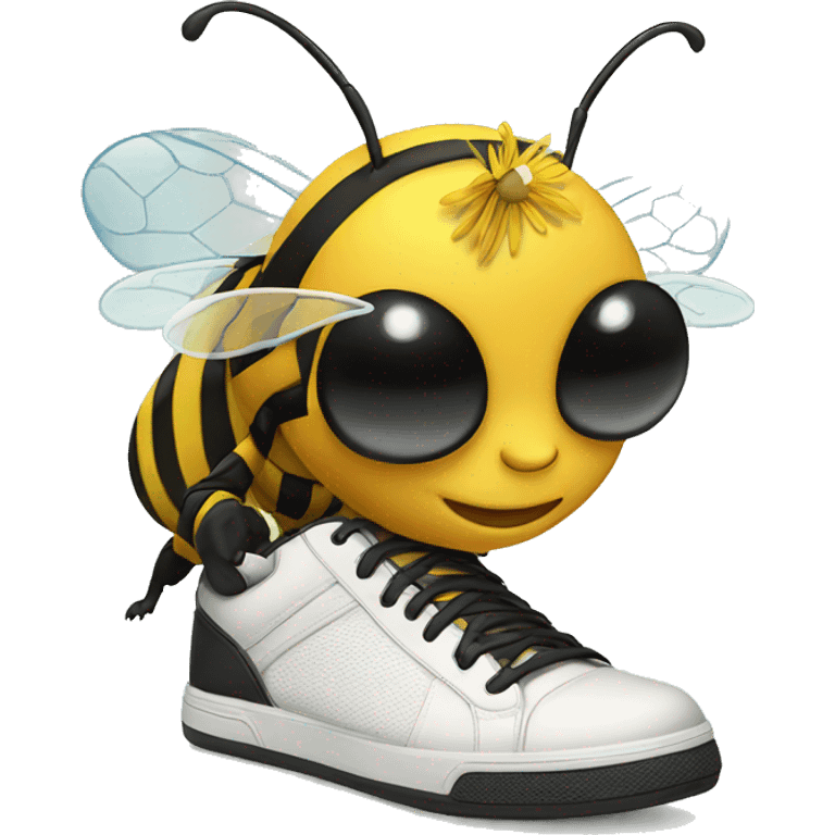 Bee wearing sneakers  emoji