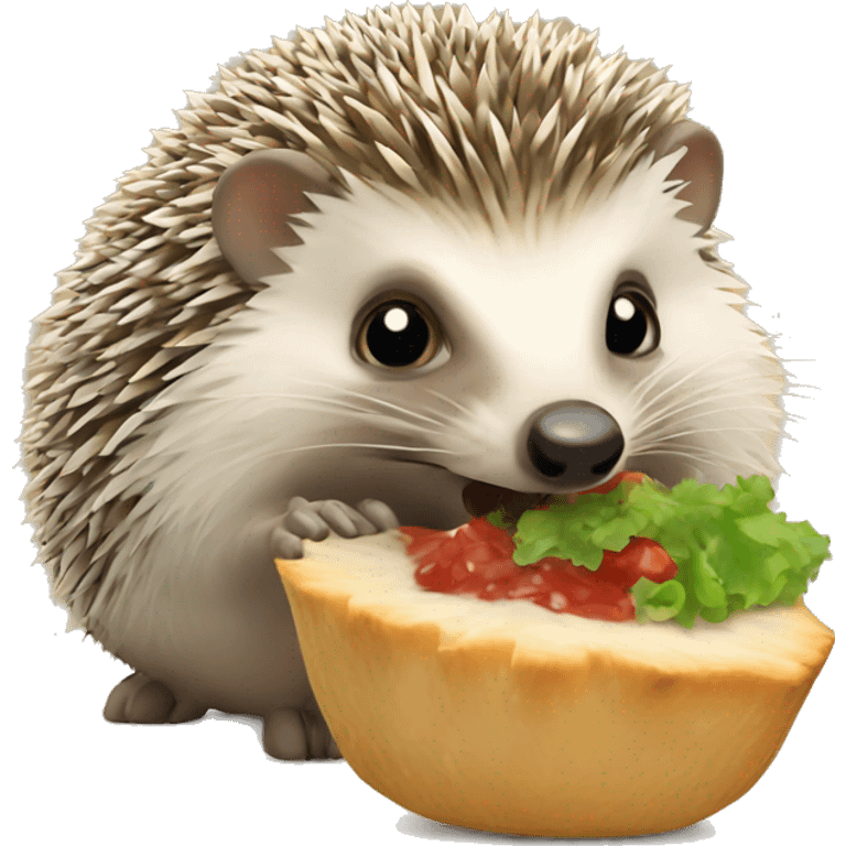 hedgehog eats emoji