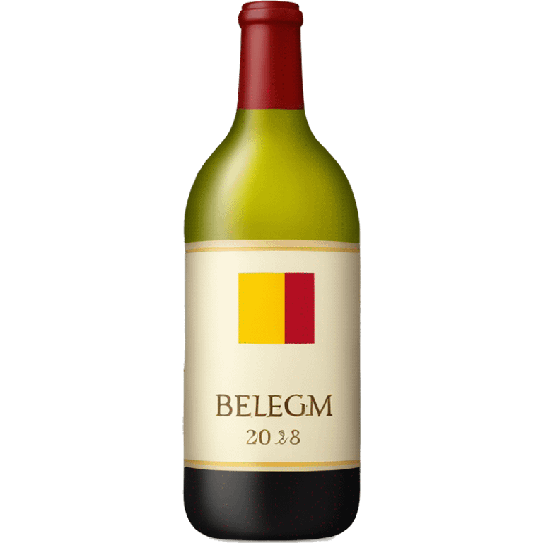 A wine bottle with the Belgium flag on the label emoji