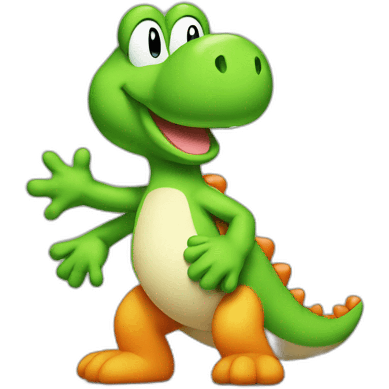 yoshi with a sixpack emoji