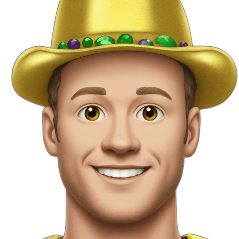 Jonathan Toews at Mardi Gras emoji