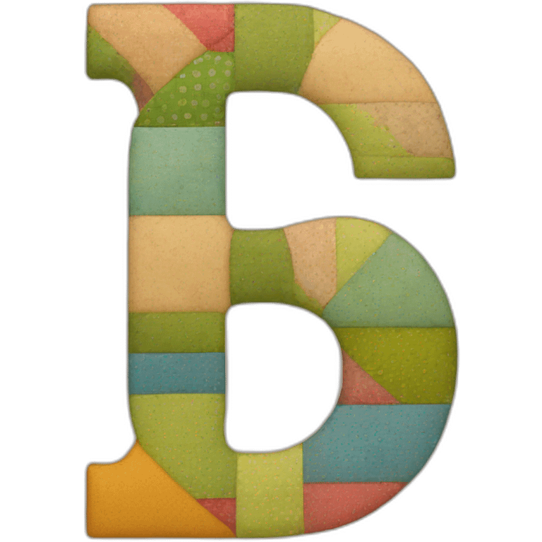 the letter G made of patchwork emoji