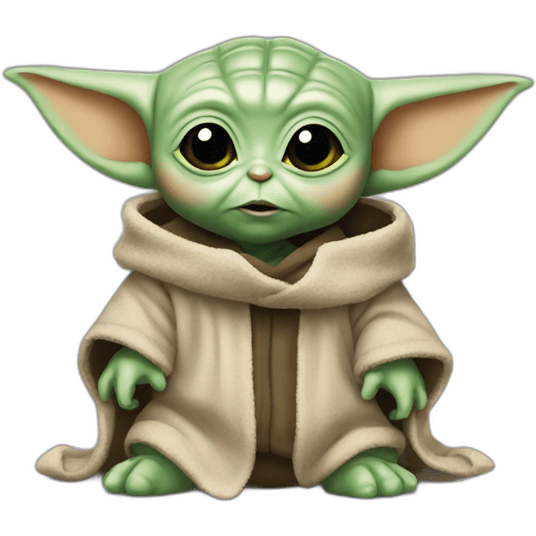 Baby Yoda qui se fait prendre emoji