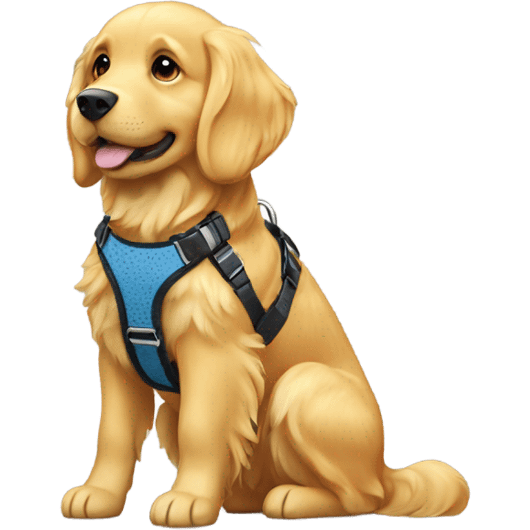 Golden retriever in bobble harness  emoji