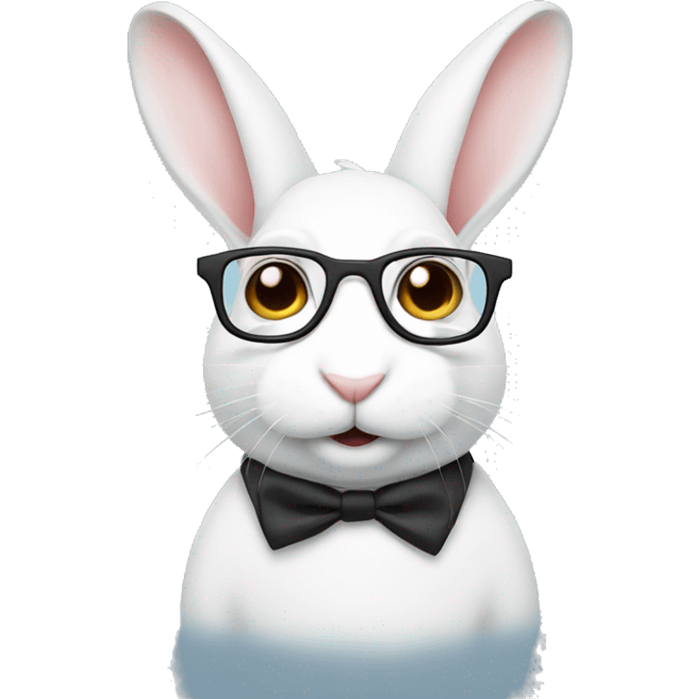 white rabbit with glasses  emoji