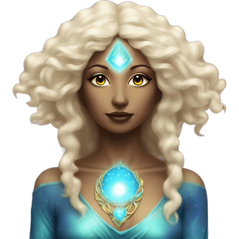 Pleiadian radiant glowing diva woman female third eye emoji