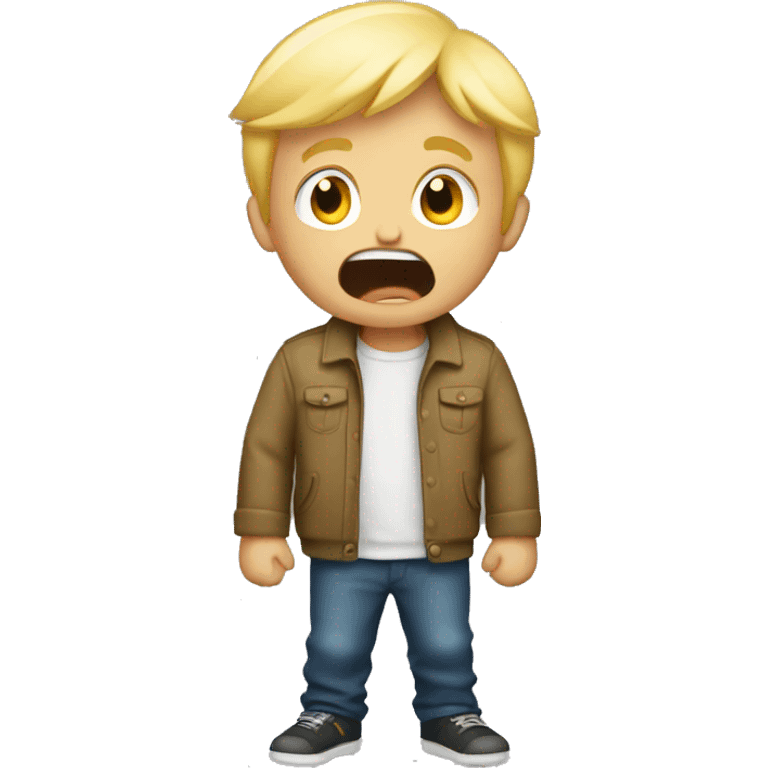 blond boy scared flahslight emoji