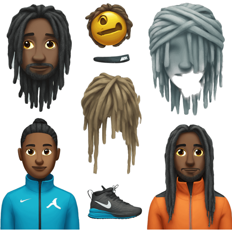 A dread head with a Nike ski  emoji