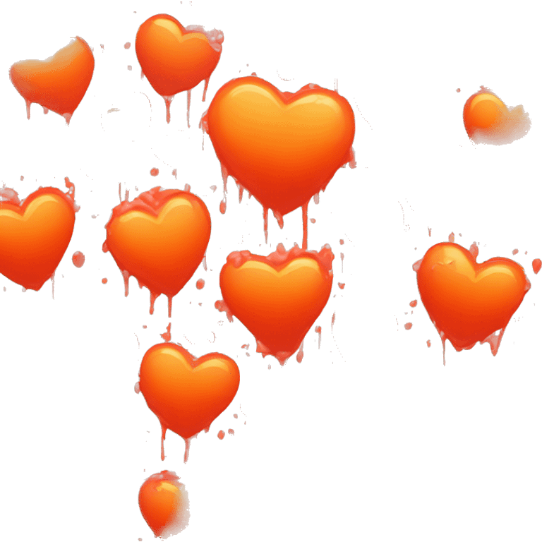 bleeding red heart glowing orange with splatter emoji