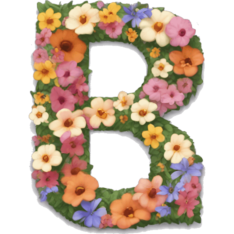 The letters P and R with flowers emoji